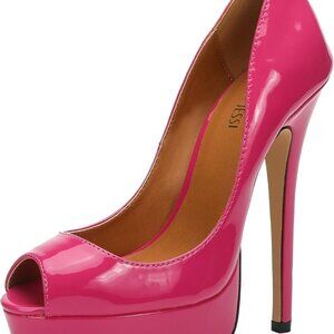 Unisex Flatform High Heels Peep Toe Pumps Synthetic Rubber Sole